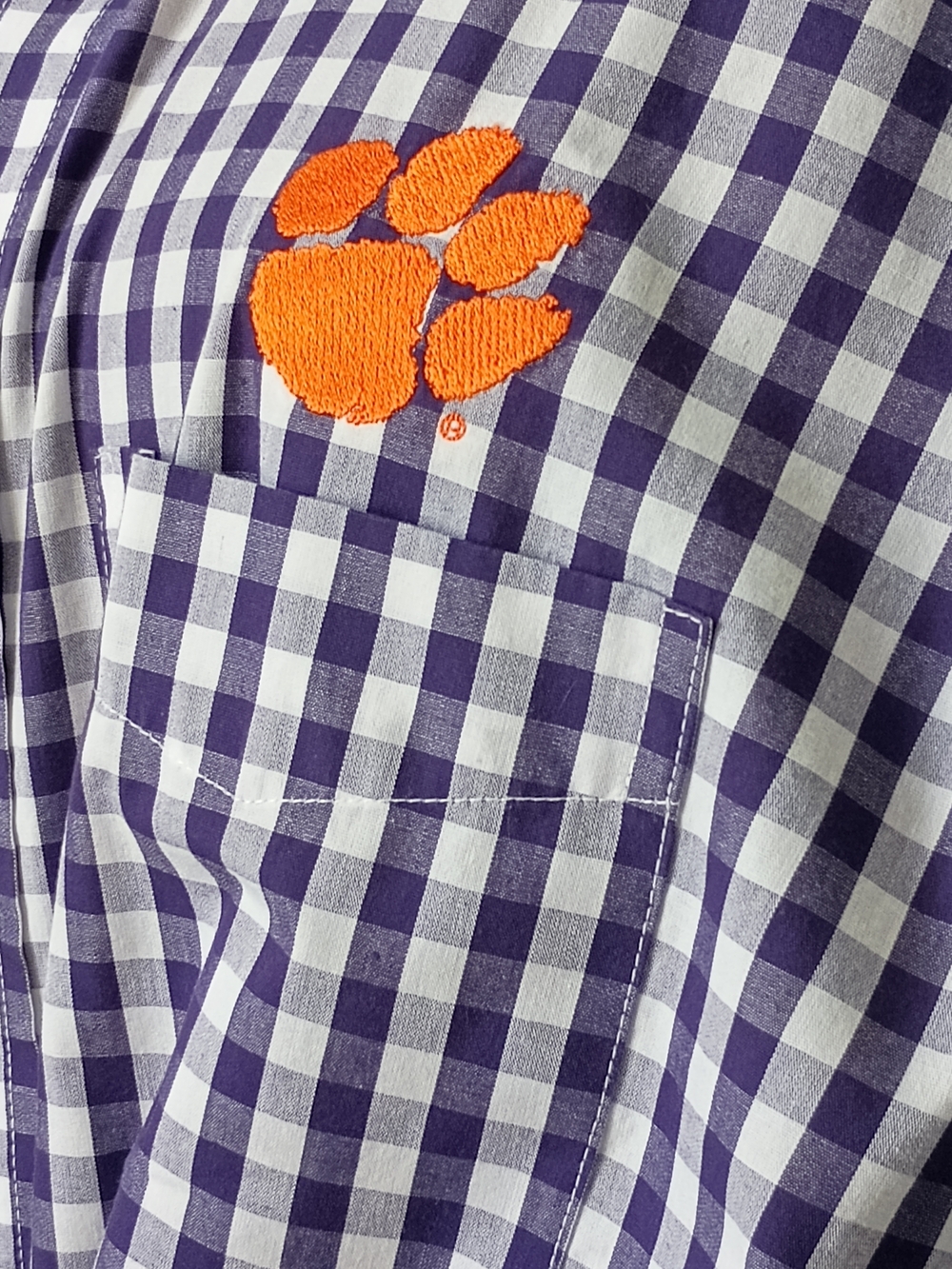Upcycled Women's Clemson Ruffle Collar Shirt #102 - Picture 3 of 9